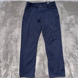 Grown & Sewn The Franklin Slim Straight Pants Mens 32 Navy Blue USA Chino